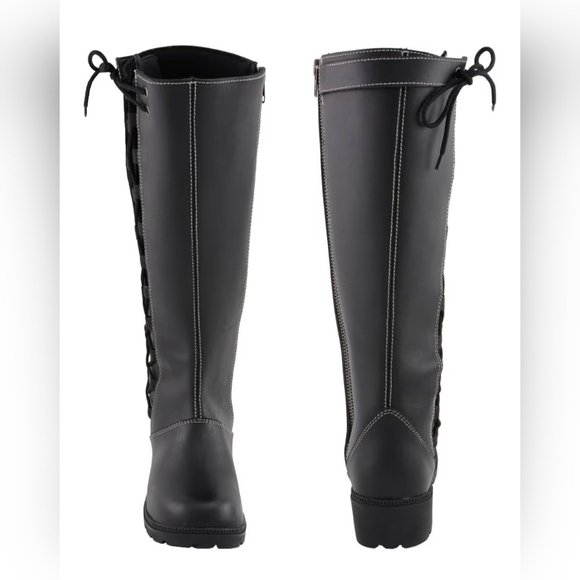 Milwaukee Black 17-Inch Lace Side Leather Boots with Contrast Stitching #1124 - Picture 10 of 16